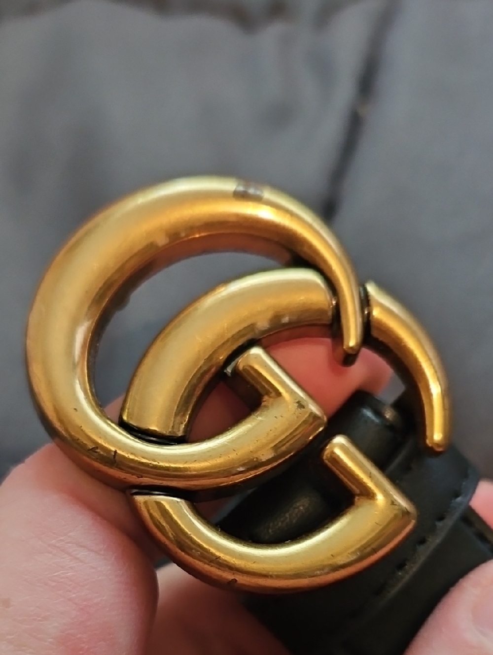 Black Unisex Gucci Marmont Leather Belt Size M - Picture 2 of 3